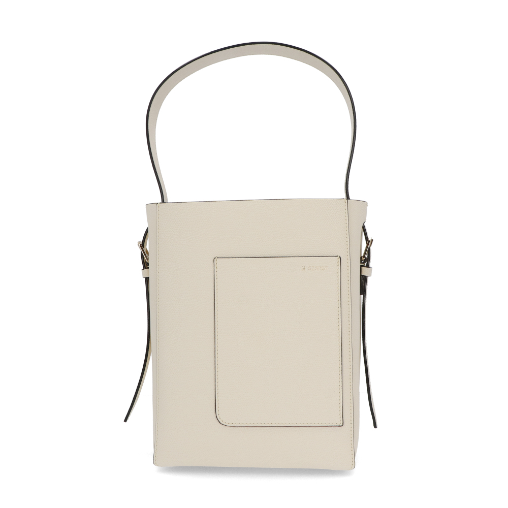 Valextra Small Bucket Simple Pouch Shoulder Bag White